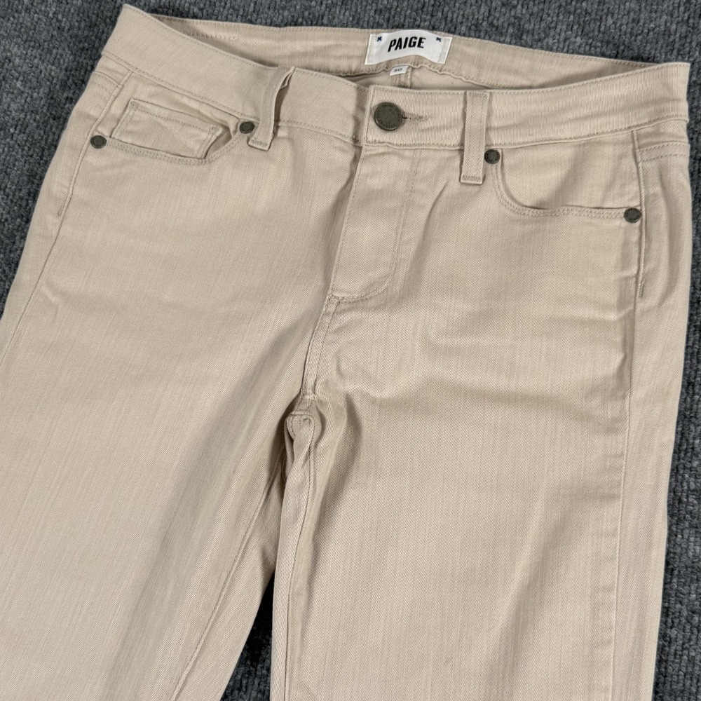 Paige Jeans Womens 30 Beige Skinny Stretch Zipper Ankle Serenity DNM517 Pants‎